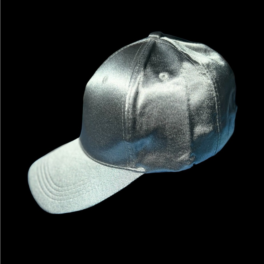 Stylish Satin Baseball Cap Silver  Adjustable Strap Lightweight Breathab… - Picture 6 of 8